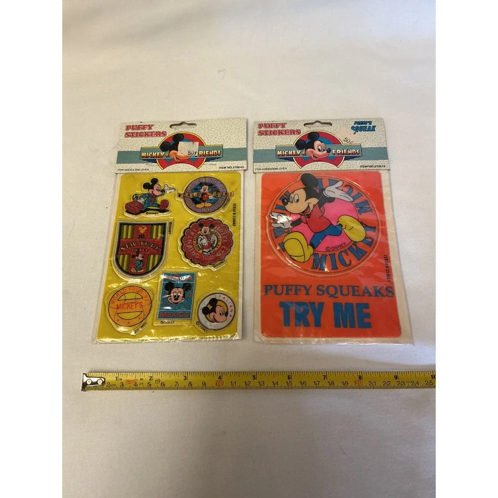 Vintage Disney Mickey Mouse Stationery Lot Puffy Stickers Radio Pen Address Book